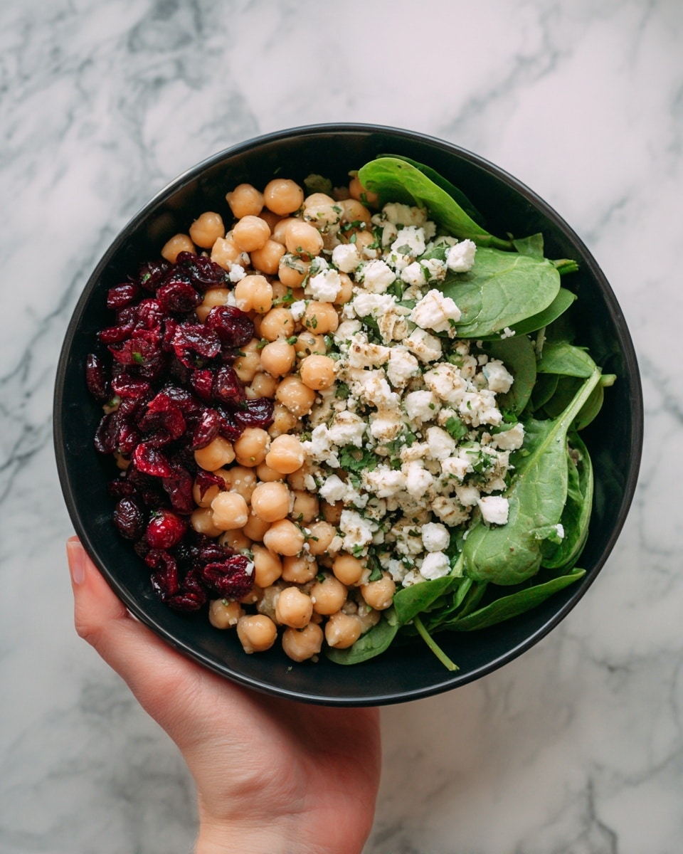 Feta Cranberry Chickpeas with Lemon Vinaigrette Recipe - Recipe Image