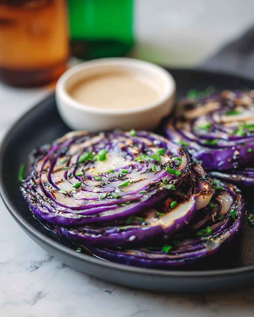 Oven Roasted Garlic Cabbage Steaks Recipe - Recipe Image