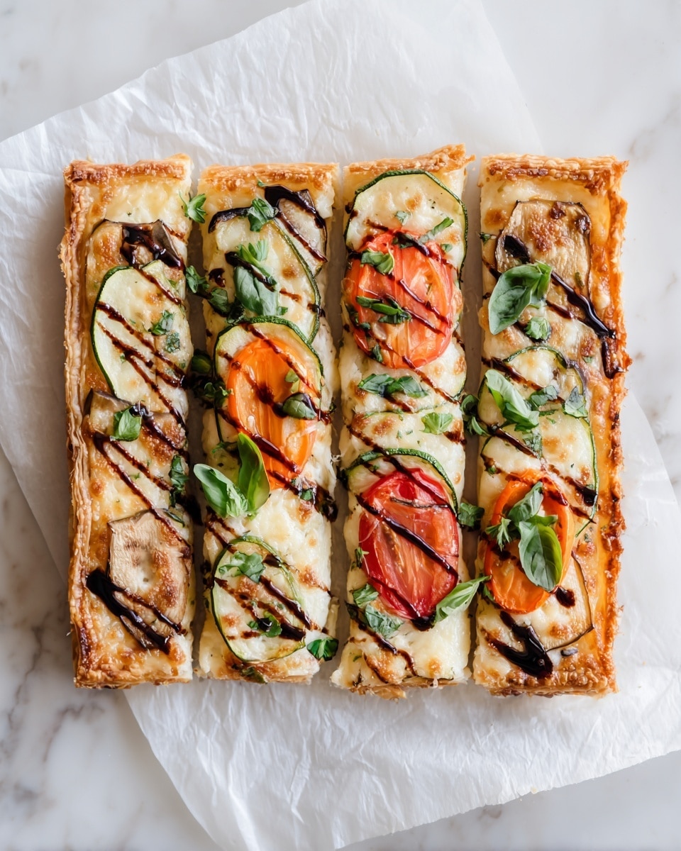 Pesto Caprese Puff Pastry Pizza Recipe - Recipe Image
