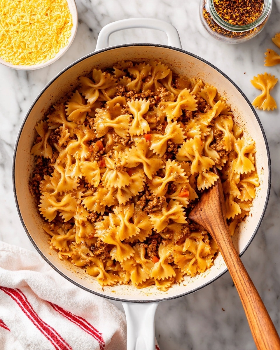 One Pot Beef Taco Pasta Recipe - Recipe Image