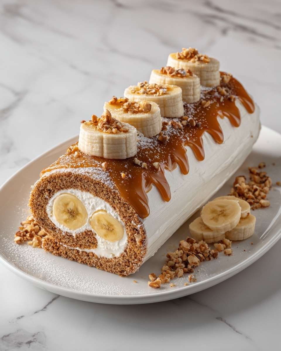 Caramel Banana Cake Roll Recipe - Recipe Image