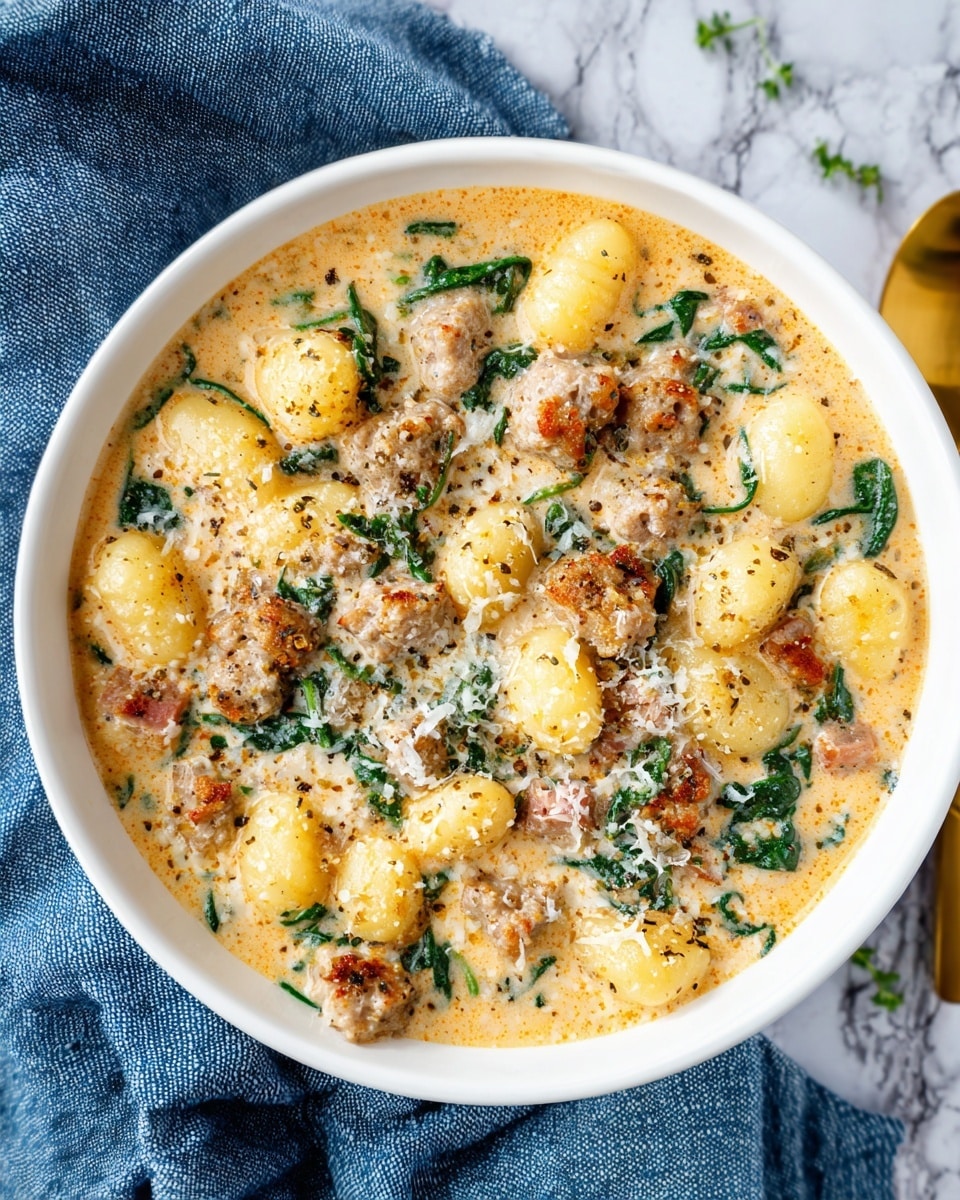 Creamy Parmesan Italian Sausage Ditalini Soup Recipe - Recipe Image