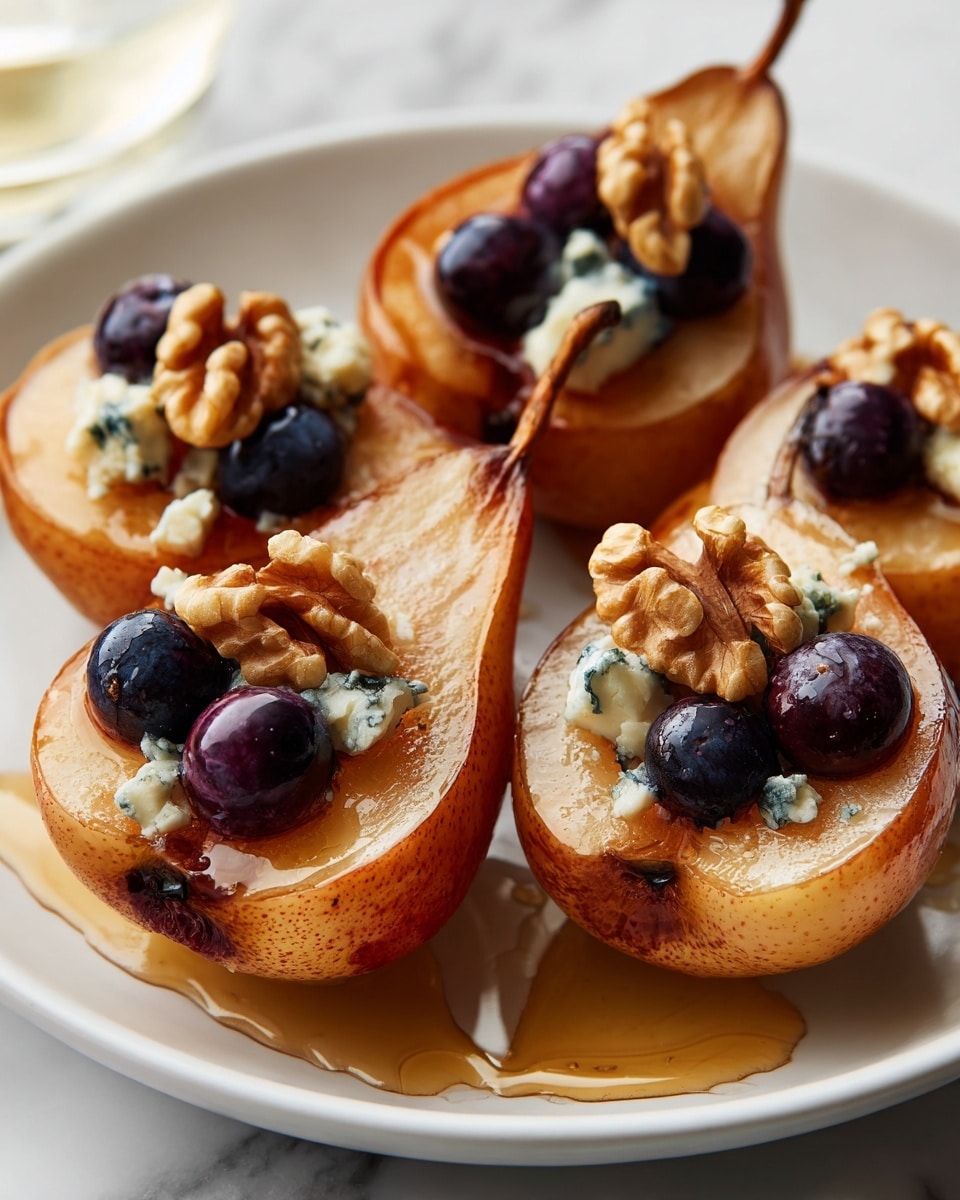 Baked Pears with Berries, Honey, Walnuts & Blue Cheese Recipe - Recipe Image