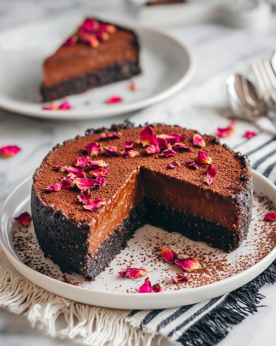 Roasted Rhubarb Chocolate Tart Recipe - Recipe Image