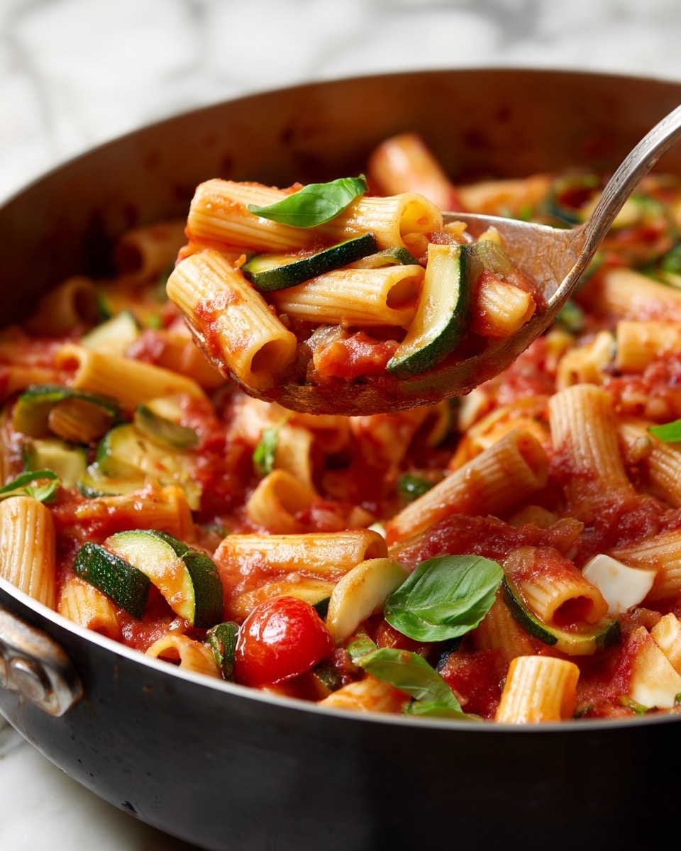 Rigatoni with Sausage, Tomatoes, and Zucchini Recipe - Recipe Image