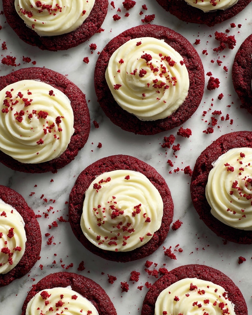 Red Velvet Cookie Sandwiches with Cream Cheese Filling Recipe - Recipe Image