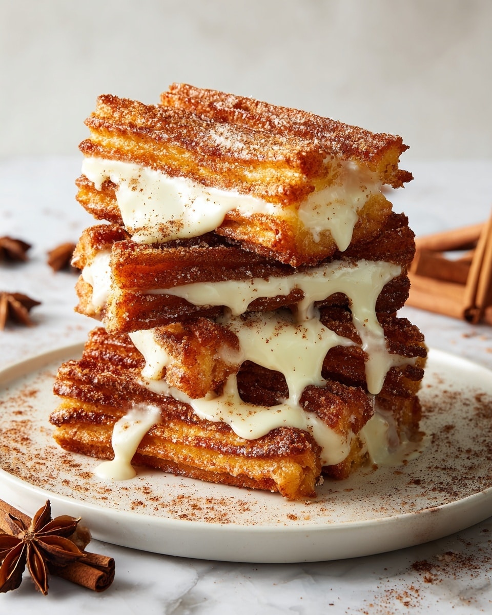 Churro Cinnamon Sugar French Toast with Cream Cheese Icing Recipe - Recipe Image