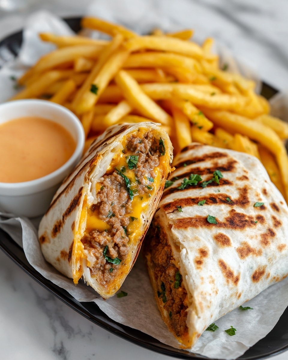 Cheesy Beef Burritos with Fries Recipe - Recipe Image