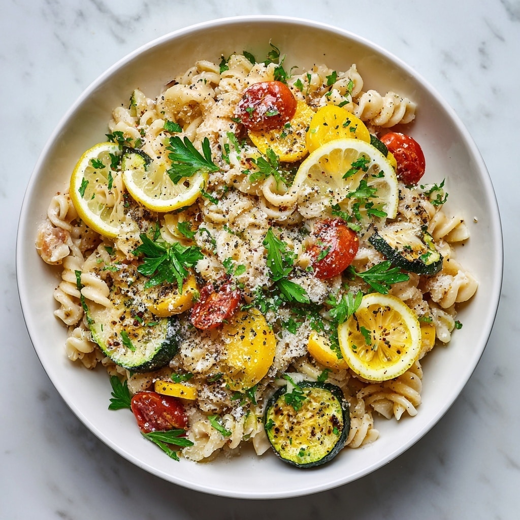 Lemon Butter Pasta with Veggies Recipe - Recipe Image