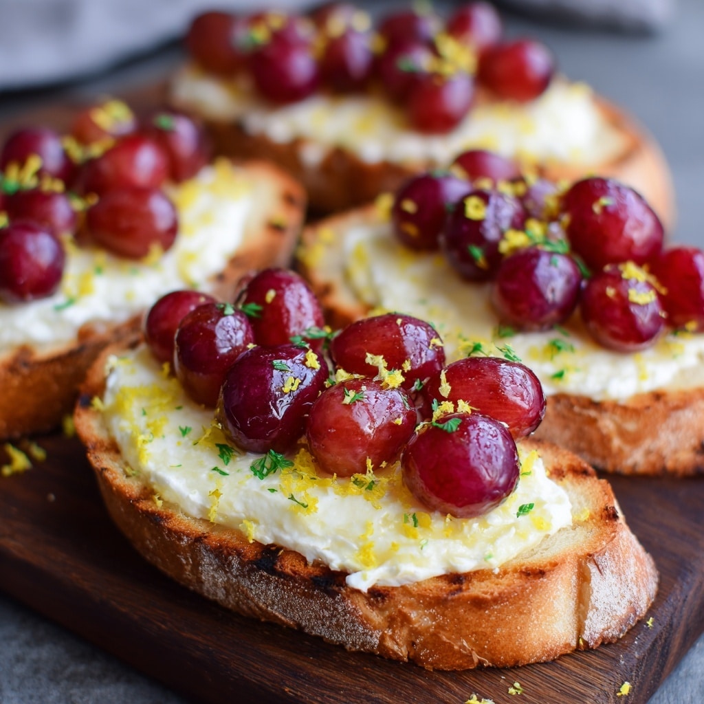 Roasted Grapes on Ricotta Toasts Recipe - Recipe Image