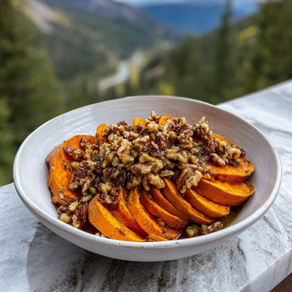 Maple Walnut Goat Cheese Roasted Sweet Potatoes Recipe