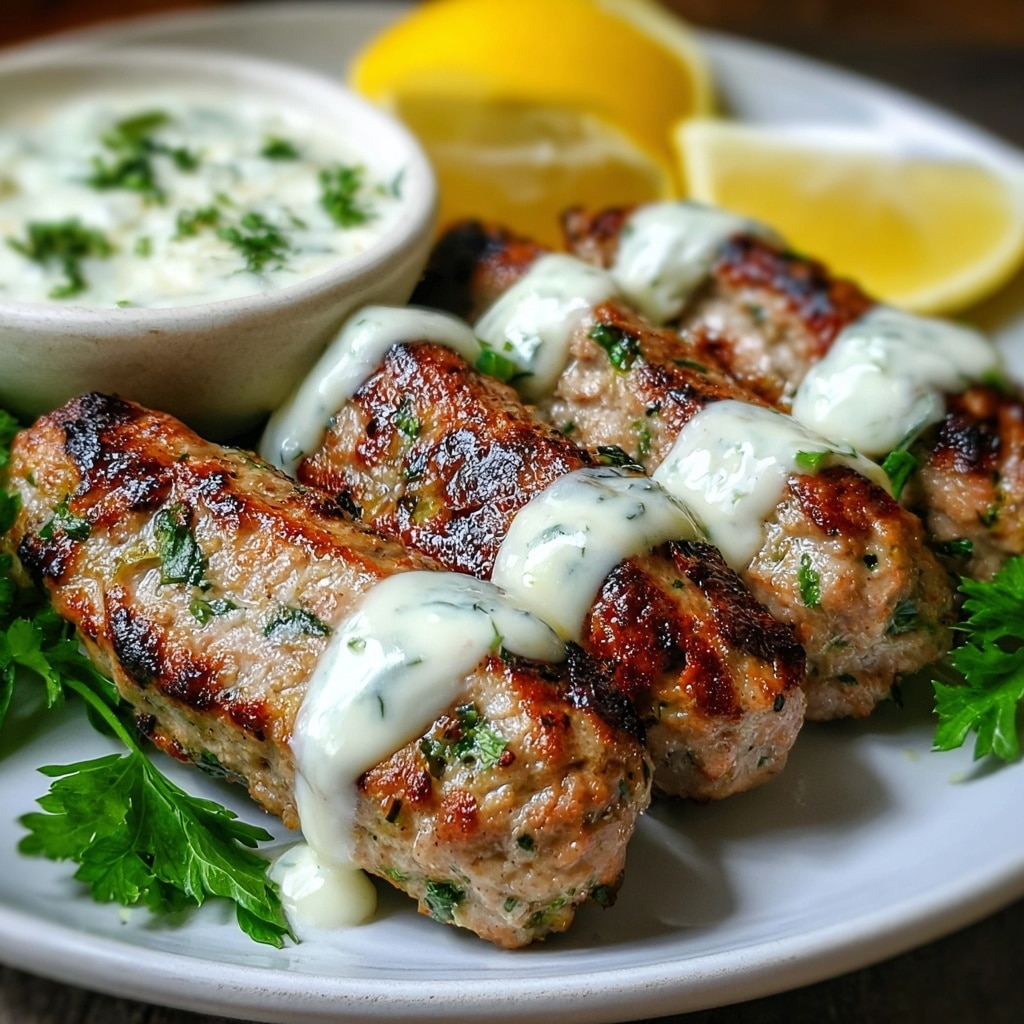 Chicken Kofta with Garlic Yogurt Sauce Recipe