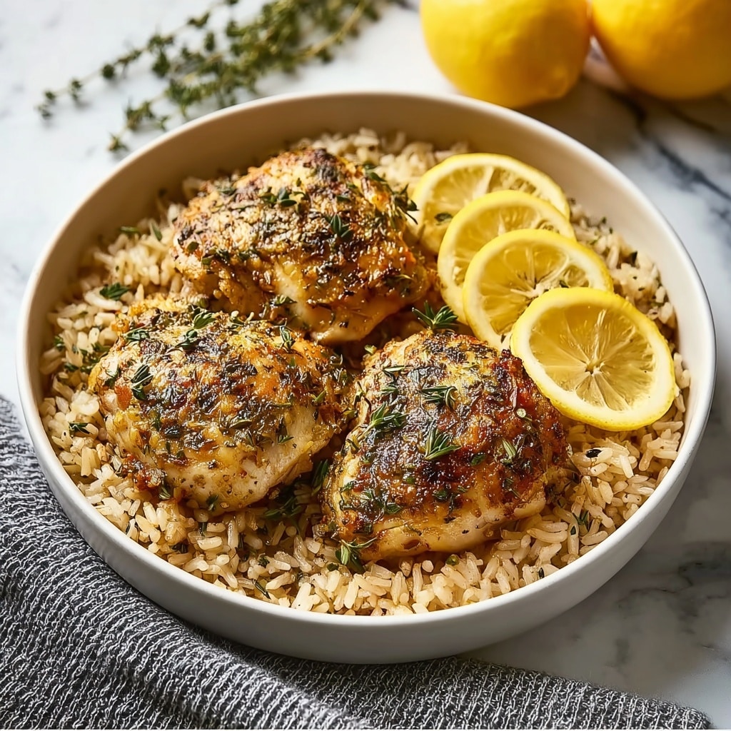 Slow Cooker Lemon Herb Chicken and Rice Recipe