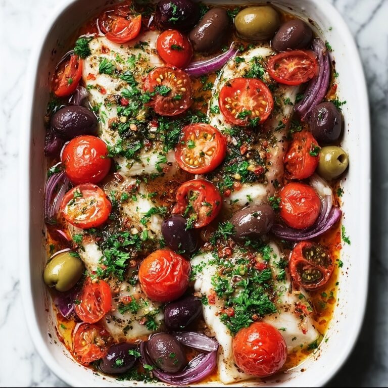 Baked Mediterranean Cod with Cherry Tomatoes Recipe