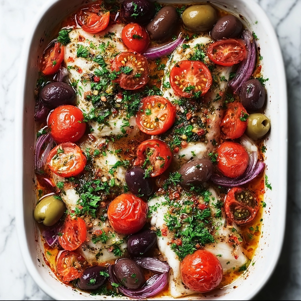 Baked Mediterranean Cod with Cherry Tomatoes Recipe