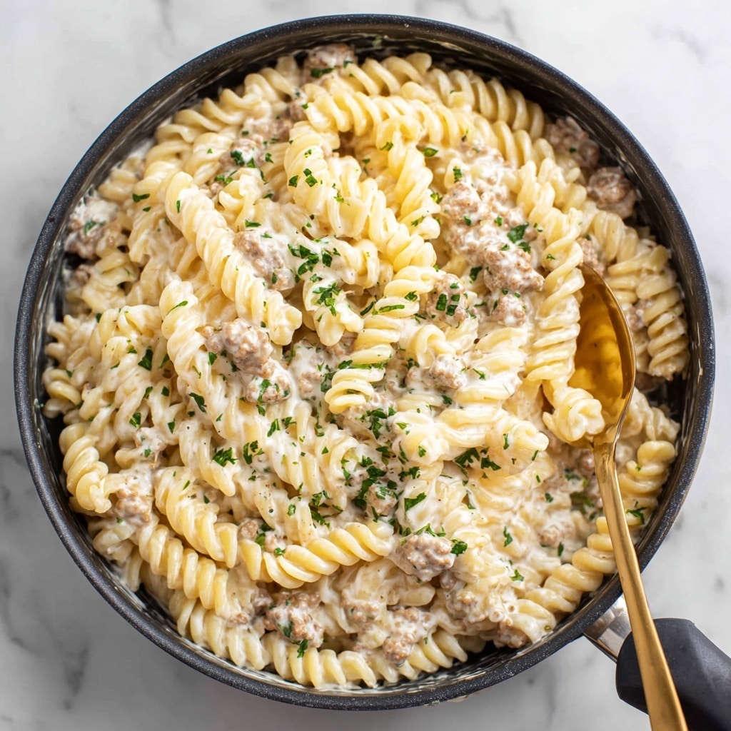 Stovetop Creamy Ground Beef Pasta Recipe
