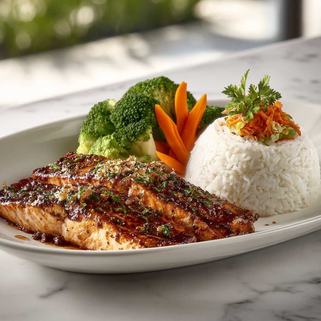 Salmon Teriyaki with Steamed Rice: A Flavorful and Healthy Meal Recipe - Recipe Image