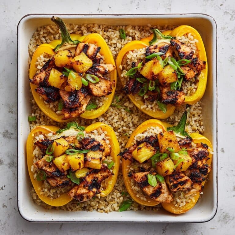 Teriyaki Pineapple Chicken & Rice Stuffed Peppers Recipe
