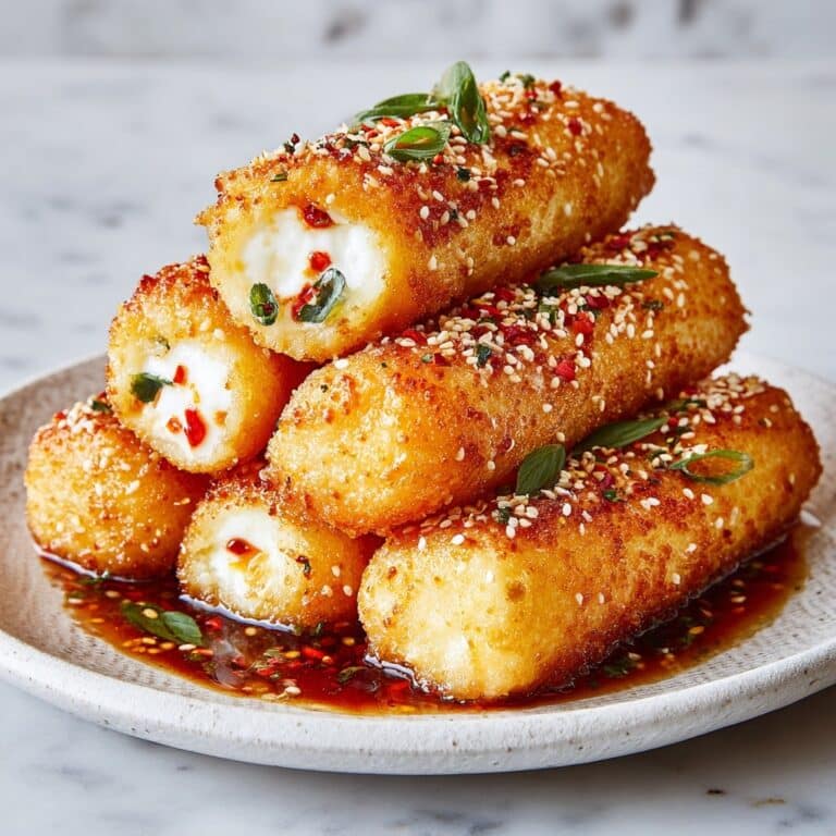 Oven Fried Feta Rolls with Chili Honey Recipe