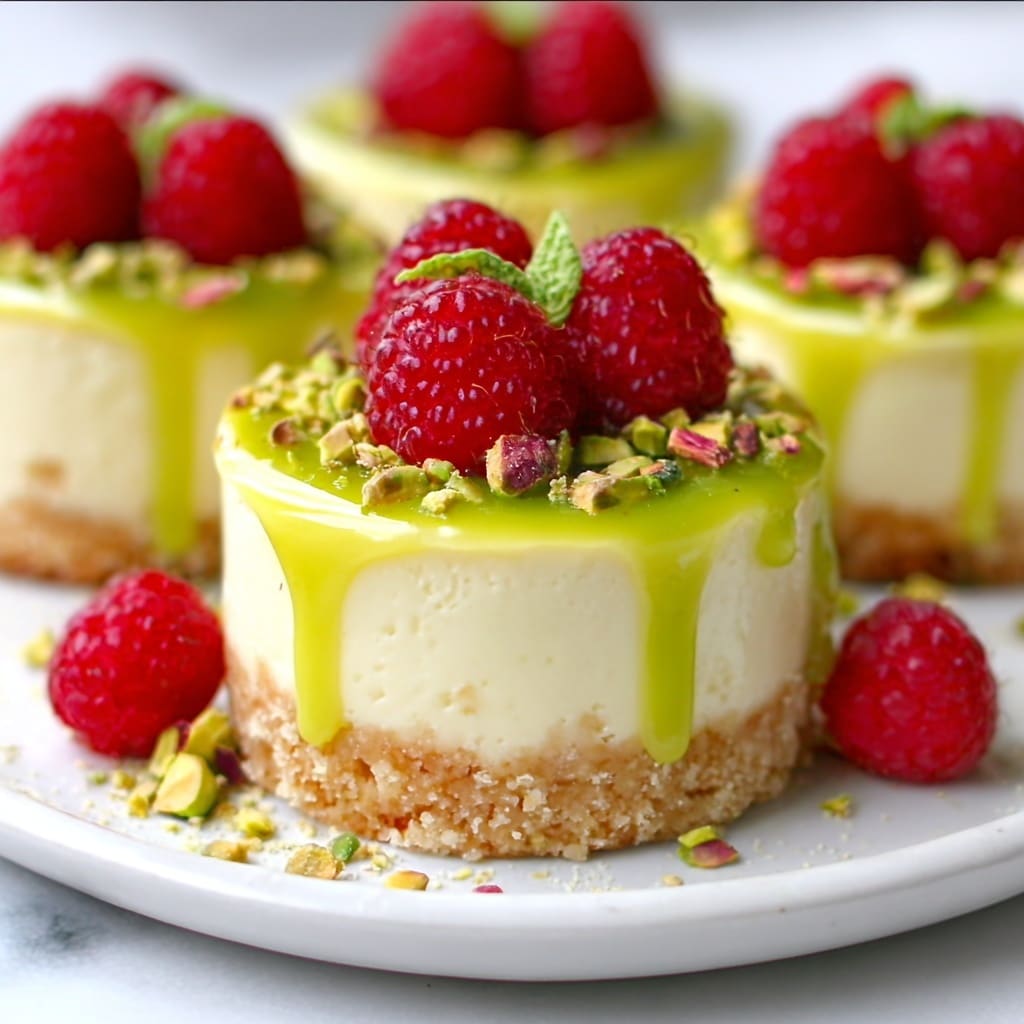 Pistachio Raspberry Cheesecake Domes Recipe