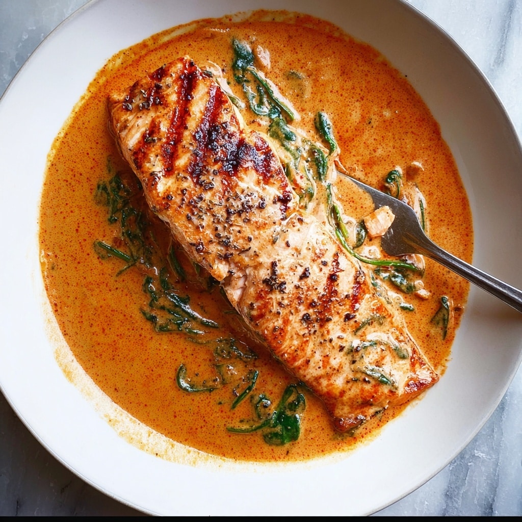 Salmon in Creamy Red Pesto Sauce Recipe - Recipe Image