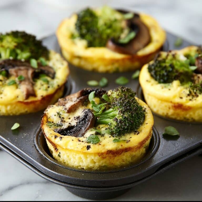 Veggie-Packed Broccoli & Mushroom Egg Cups Recipe