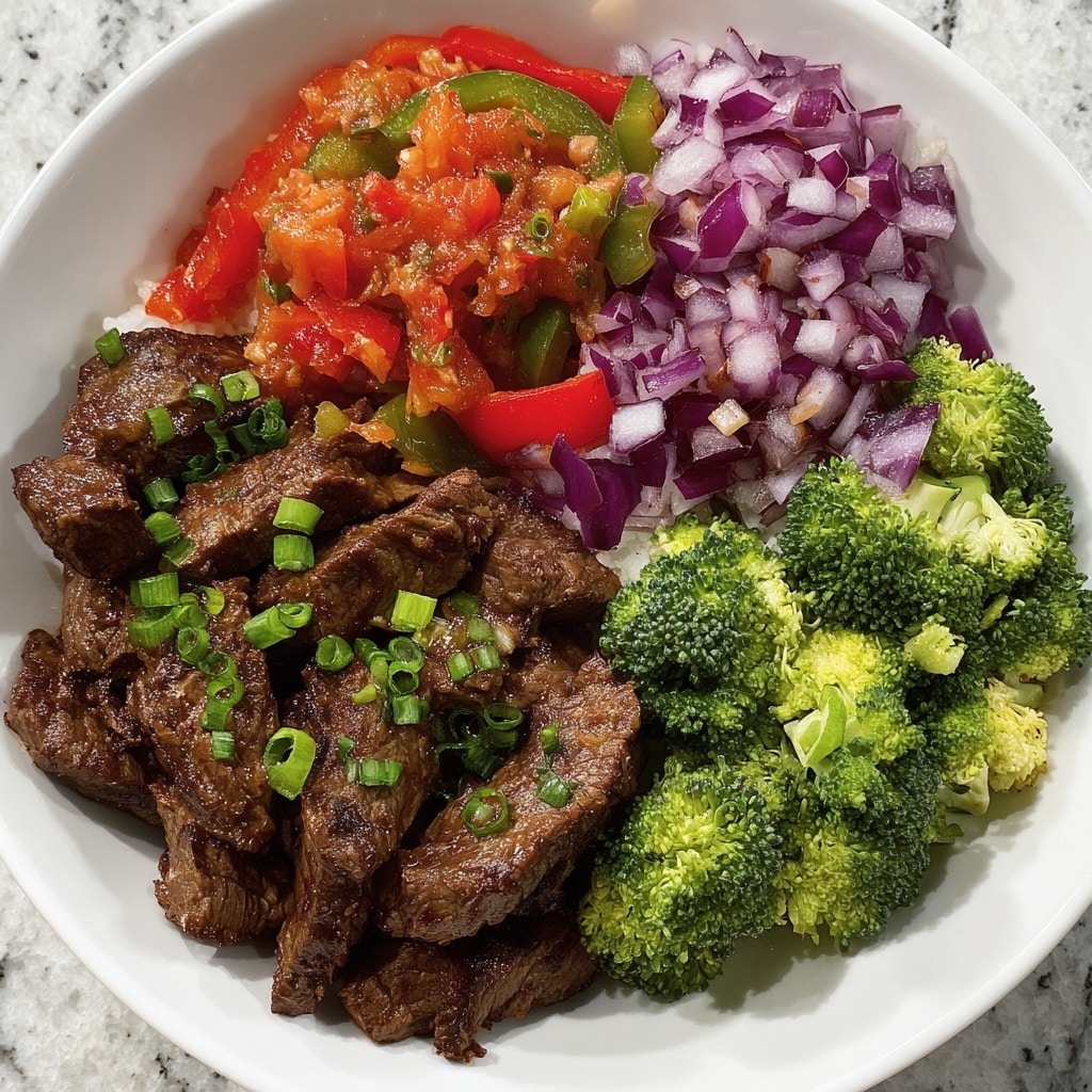 Beef Bowl with Veggies and Pico de Gallo Recipe
