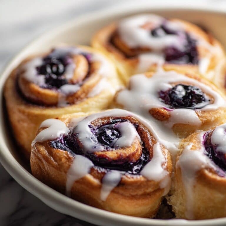 Blueberry Cinnamon Rolls with Blueberry Glaze Recipe