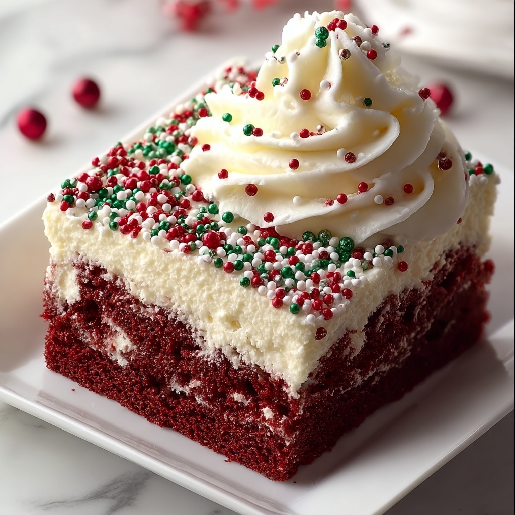 Christmas Red Velvet Poke Cake Recipe - Recipe Image