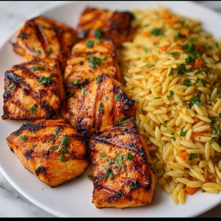 Salmon Bites with Lemon Butter Orzo Recipe