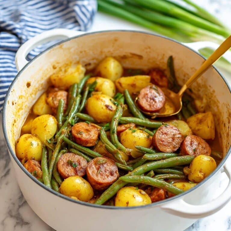 One Pot Smoked Sausage, Green Beans, and Potatoes Recipe