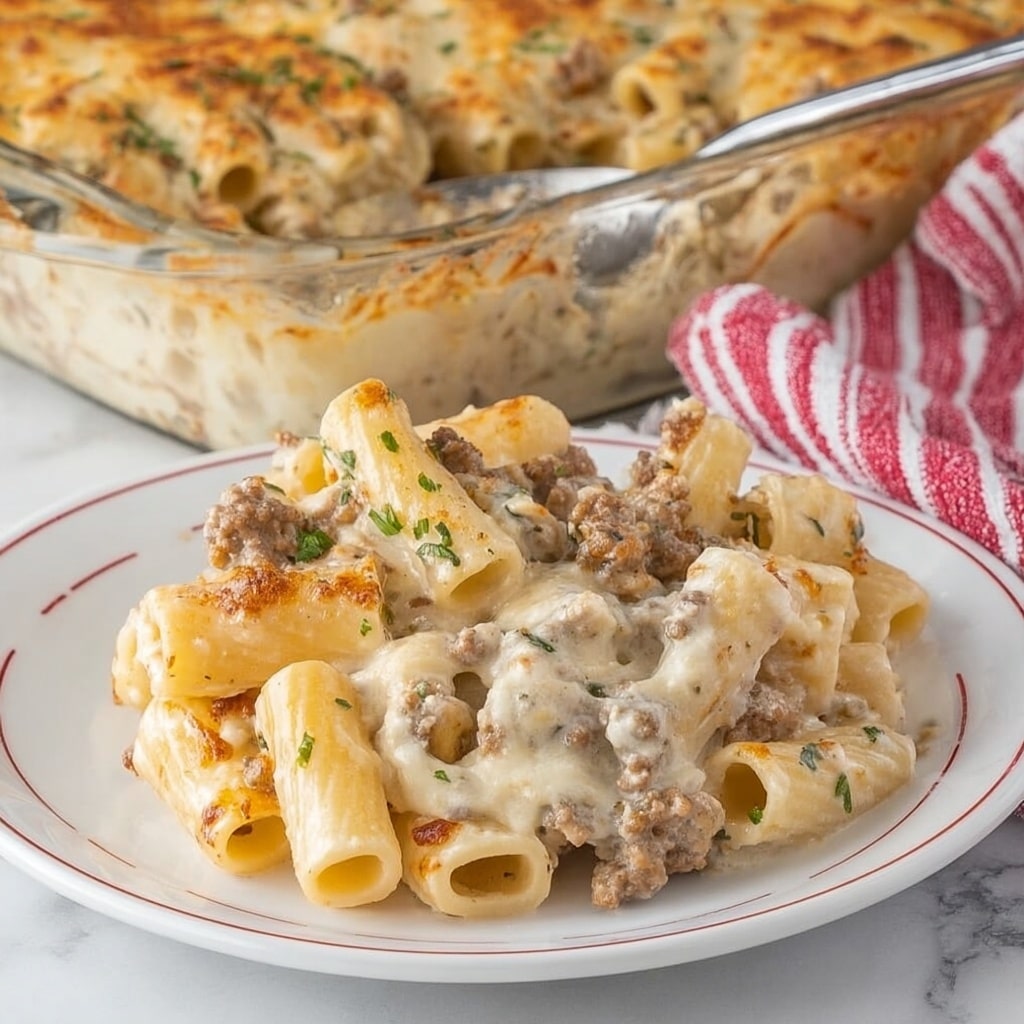 Sausage Alfredo Rigatoni Recipe