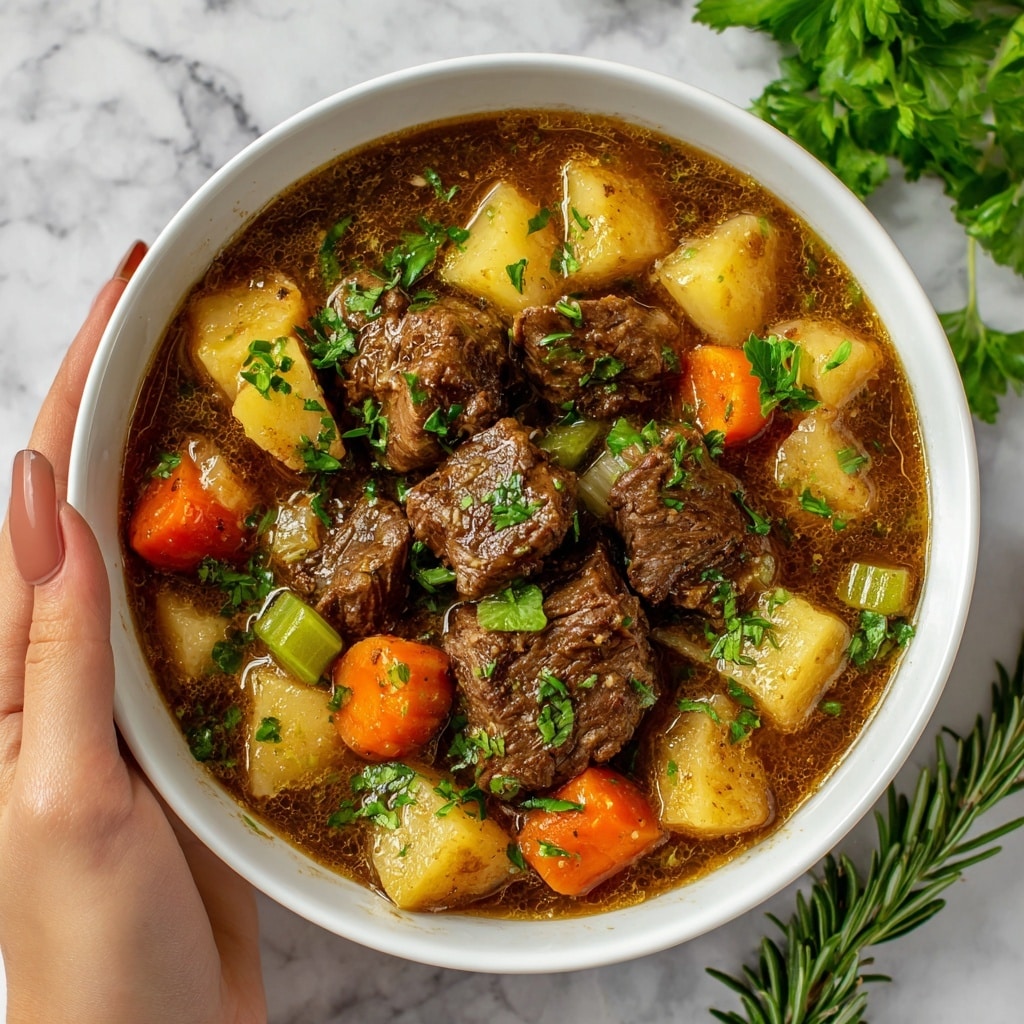 Pot Vegetable Soup with Stew Meat Recipe