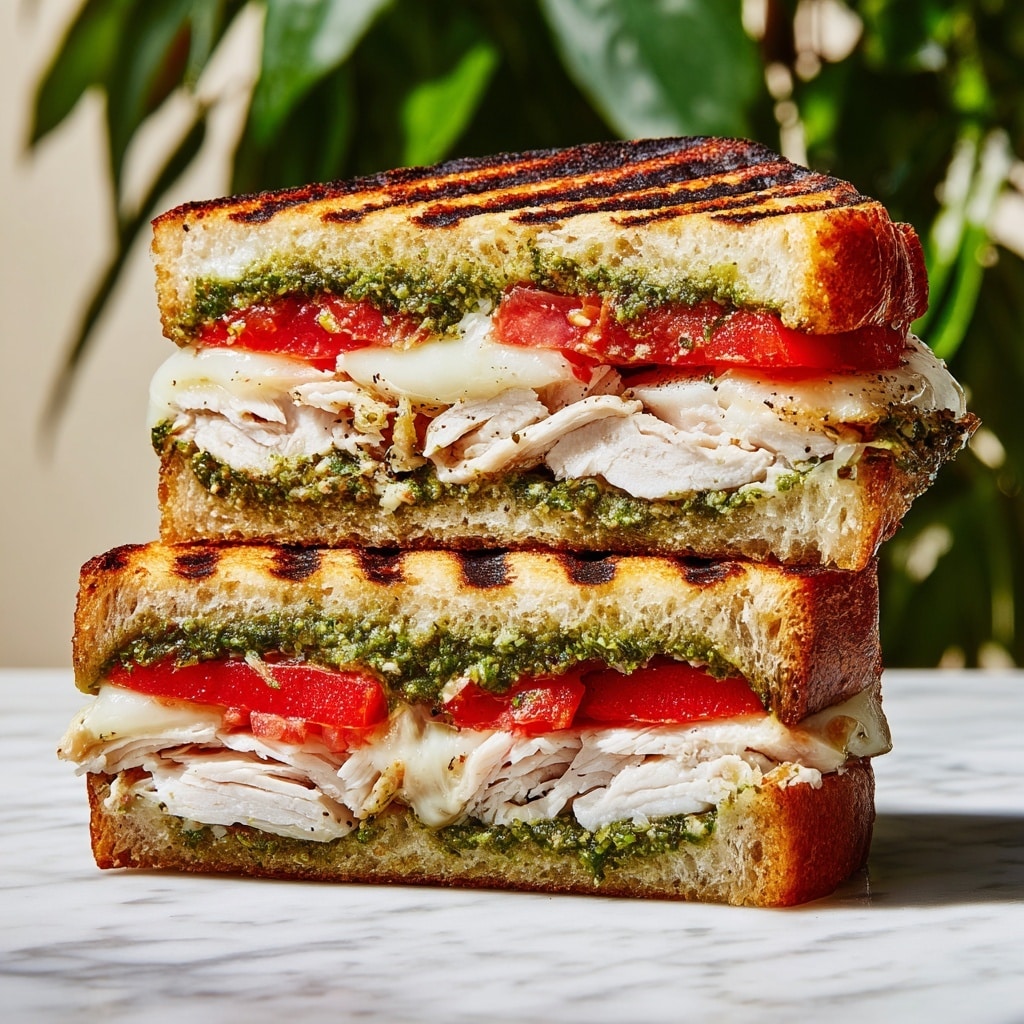 Gourmet Chicken Pesto Sourdough Sandwich Recipe - Recipe Image