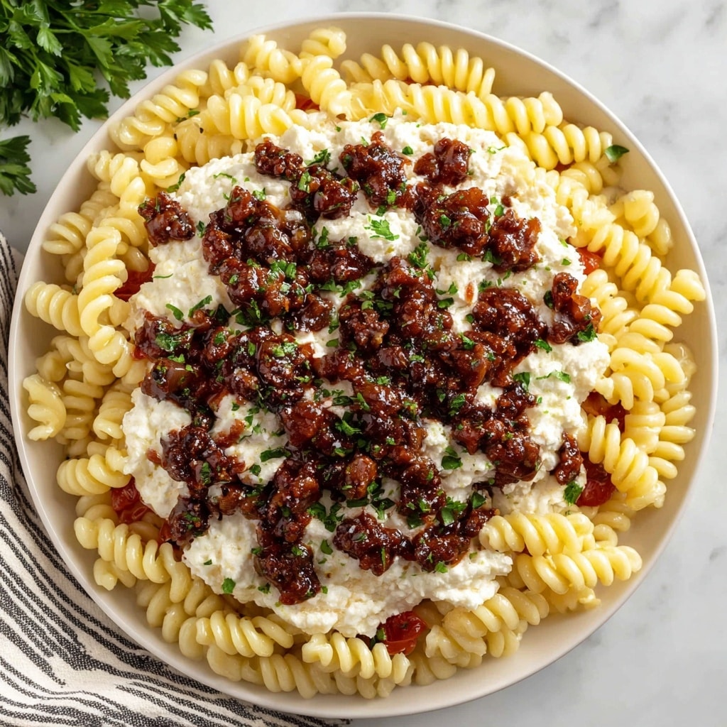 Loaded Cheeseburger Alfredo Pasta Recipe - Recipe Image