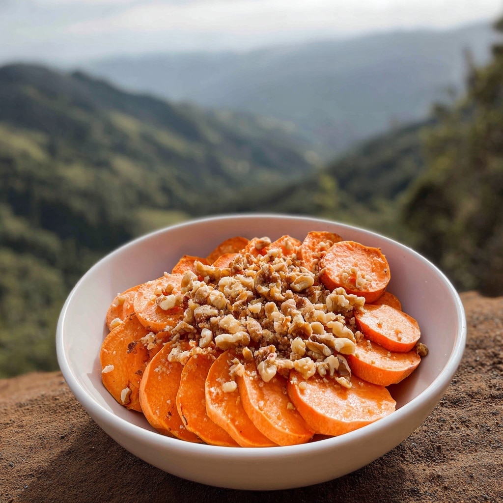 Maple Walnut Goat Cheese Roasted Sweet Potatoes Recipe - Recipe Image