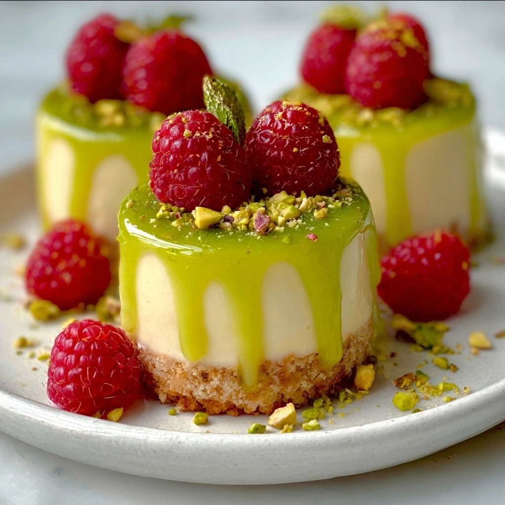 Pistachio Raspberry Cheesecake Domes Recipe - Recipe Image