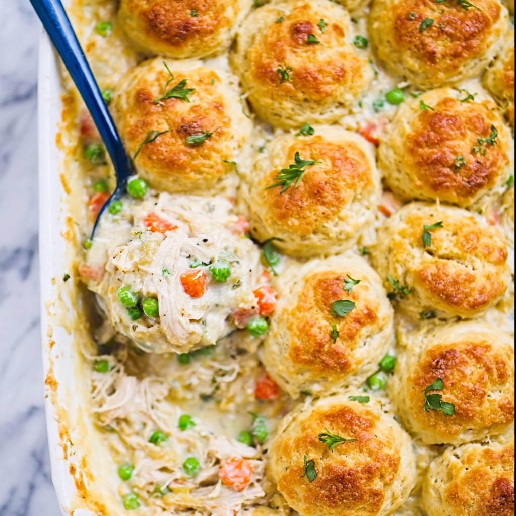 Chicken Pot Pie with Cheddar Chive Biscuits Recipe - Recipe Image