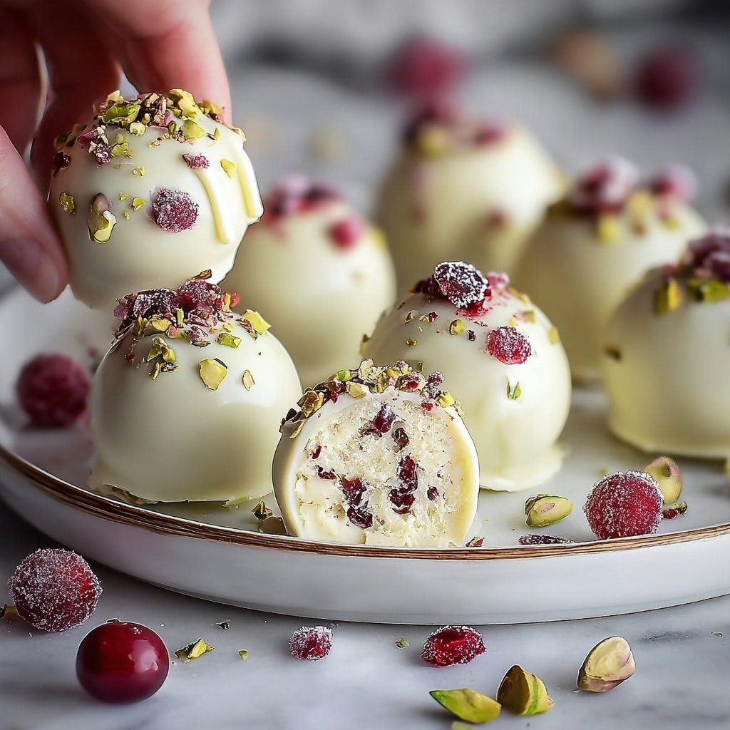 Cranberry Pistachio White Chocolate Truffles Recipe - Recipe Image
