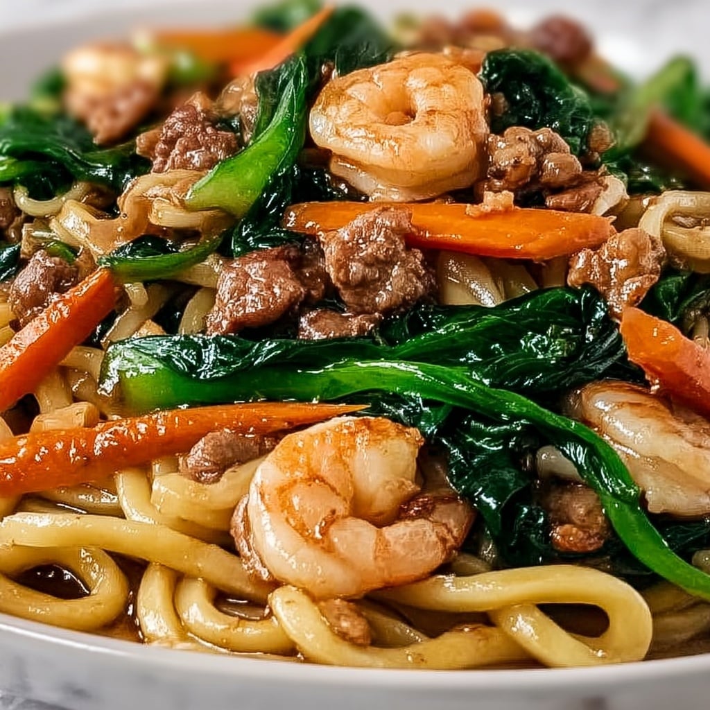 Steak & Shrimp Stir-Fried Noodles Recipe - Recipe Image