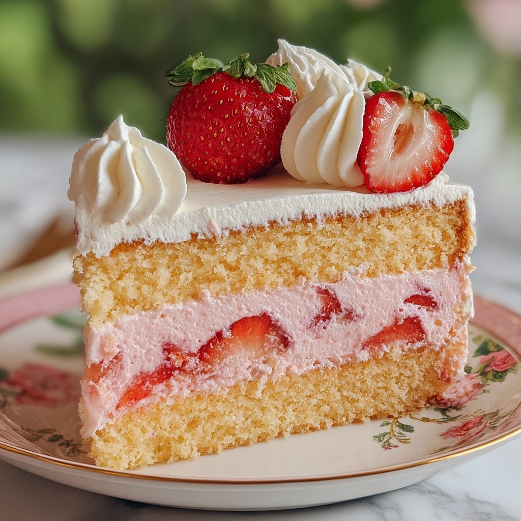 Strawberry Butter Cake with Cream Cheese Filling Recipe