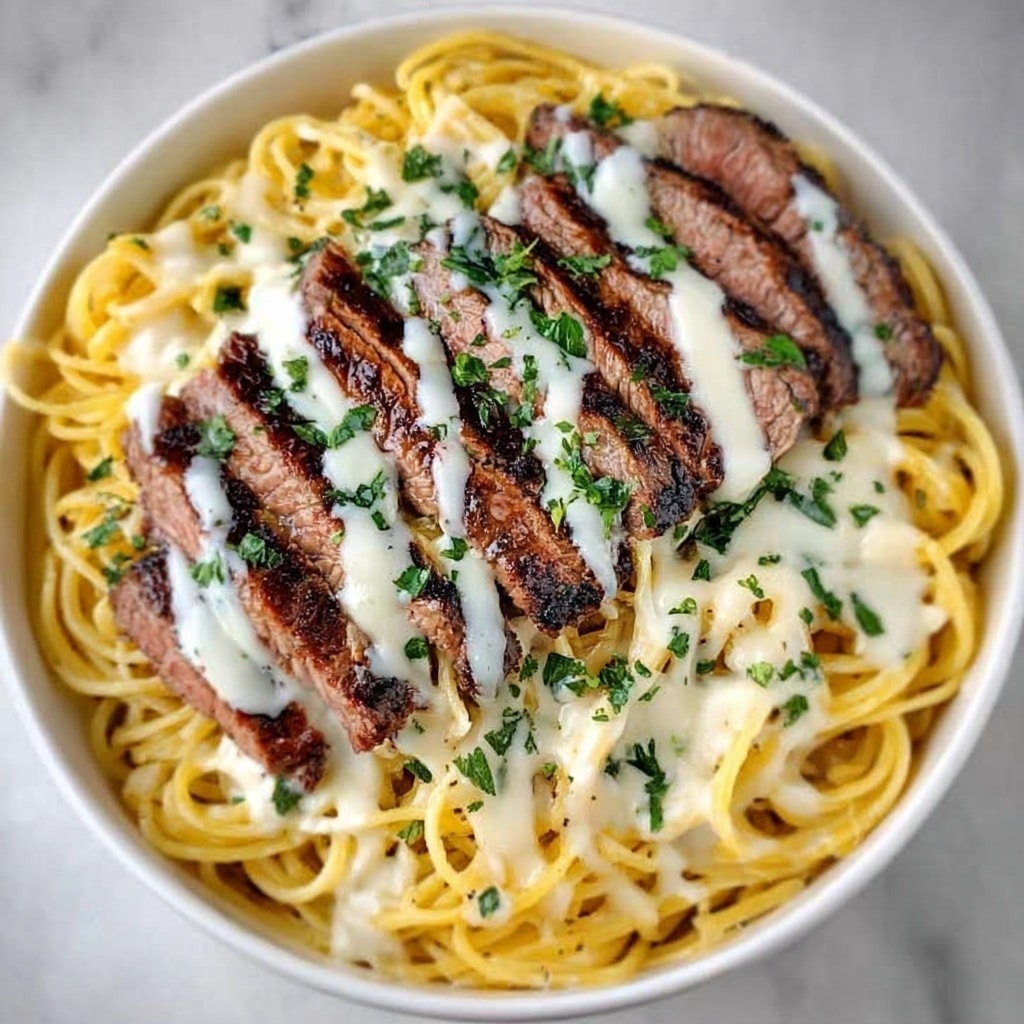 Gorgonzola Alfredo Steak Delight Recipe - Recipe Image