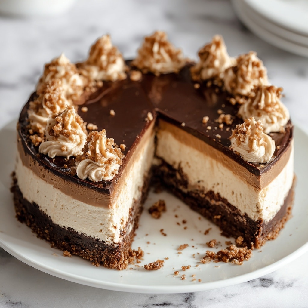 No-Bake Chocolate Peanut Butter Cheesecake Recipe - Recipe Image