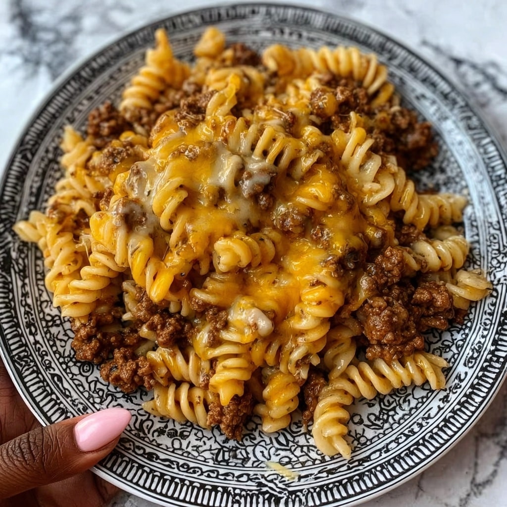 Cheesy Sloppy Cheeseburger Pasta Recipe - Recipe Image