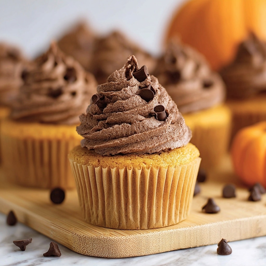 Pumpkin Chocolate Chip Cupcakes with Cinnamon Buttercream Recipe - Recipe Image