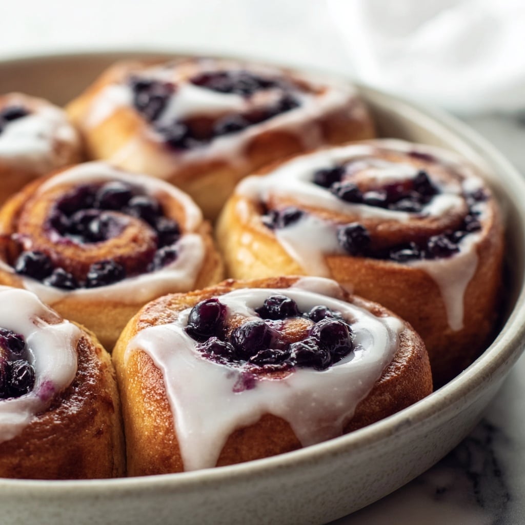 Blueberry Cinnamon Rolls with Blueberry Glaze Recipe - Recipe Image