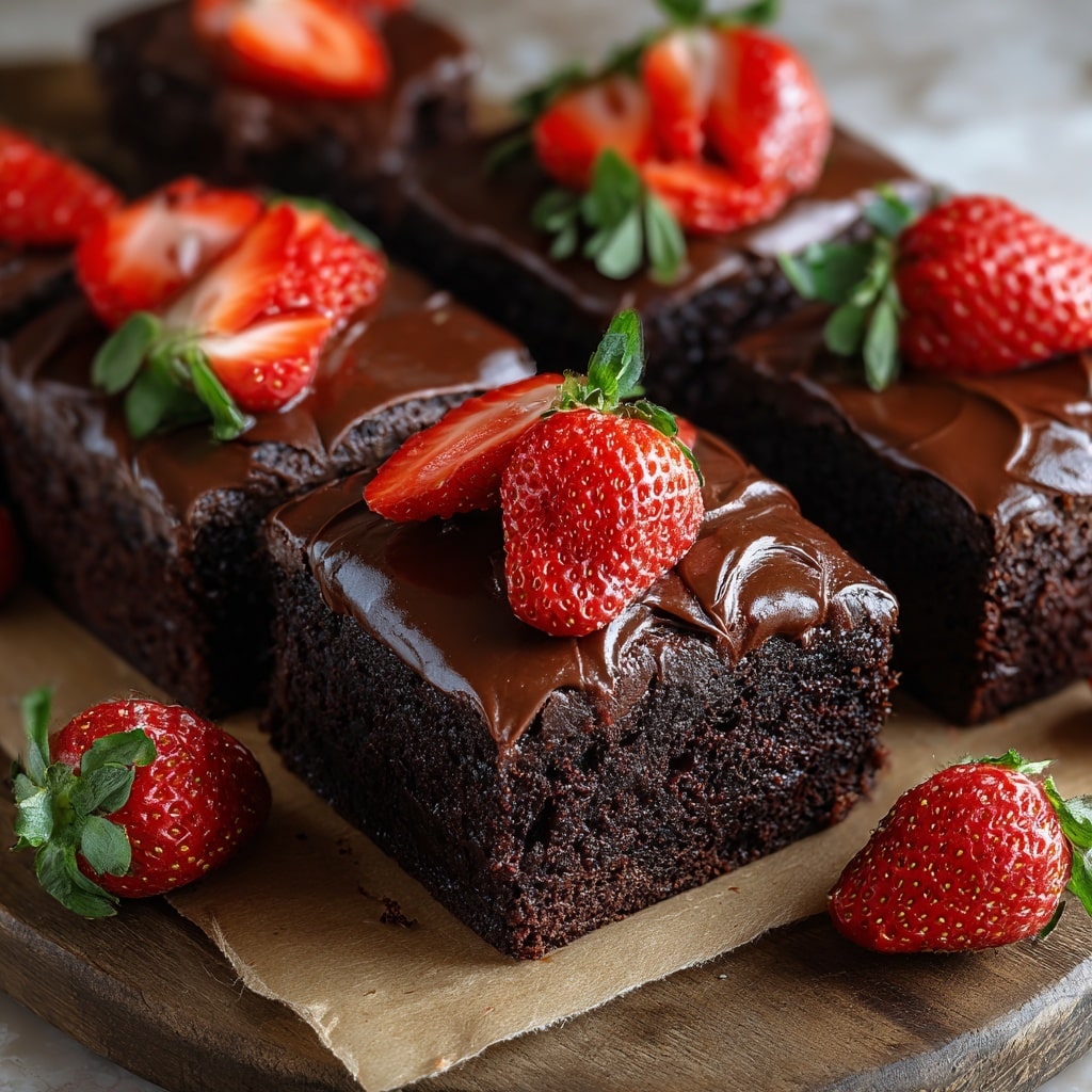 Chocolate Covered Strawberry Brownies Recipe - Recipe Image