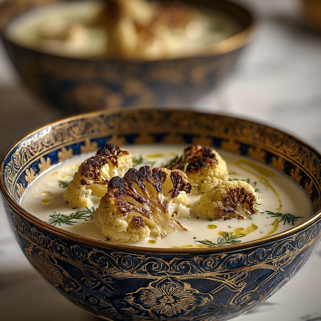 Mediterranean-Style Roasted Cauliflower Soup Recipe - Recipe Image