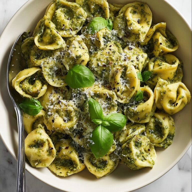 Pesto Tortellini with Baby Spinach and Parmesan Recipe