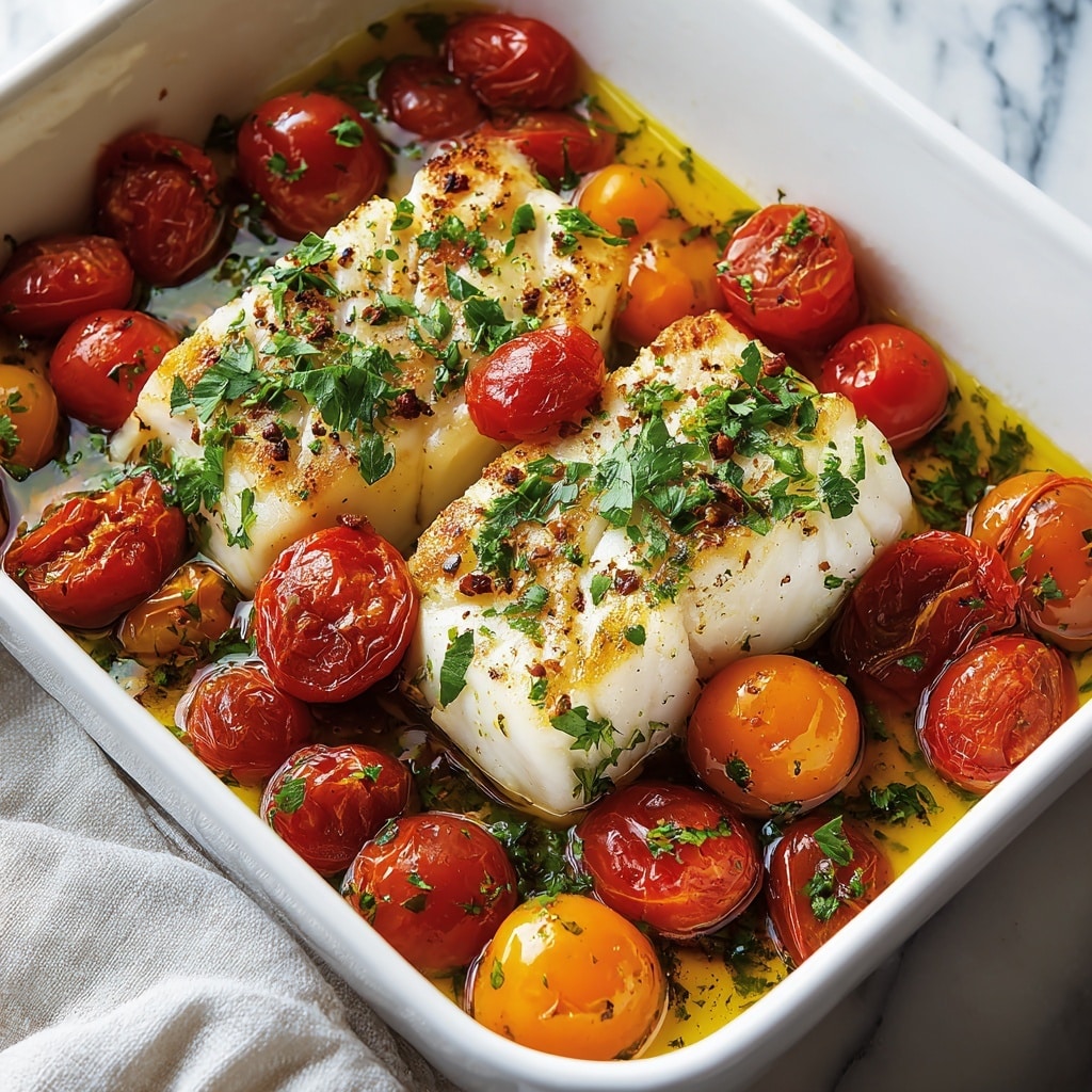 Cod with Tomato and Herb Butter Recipe - Recipe Image